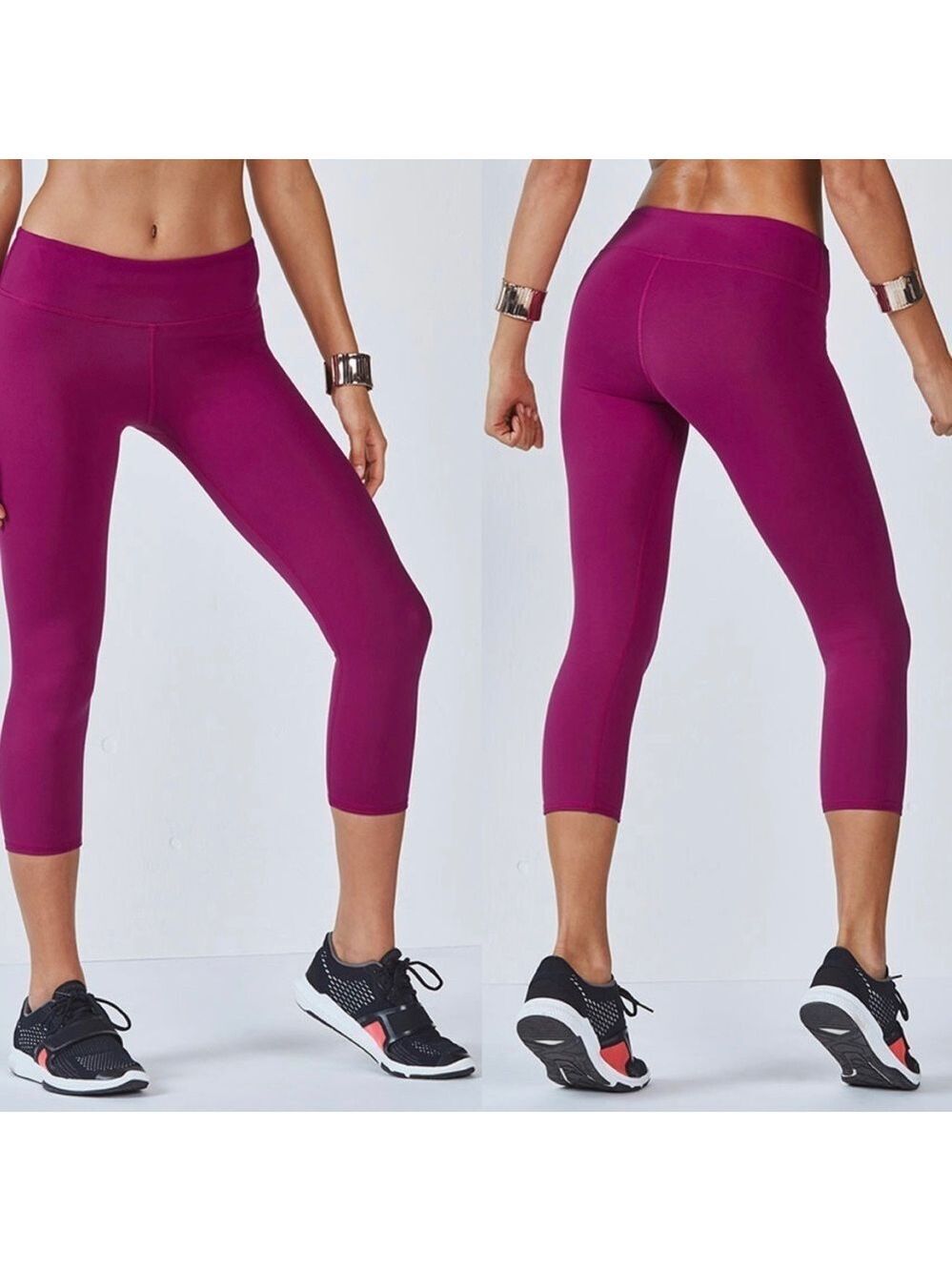 FABLETICS Purple Define PowerHold® Mid-Rise Capri leggings Sz S